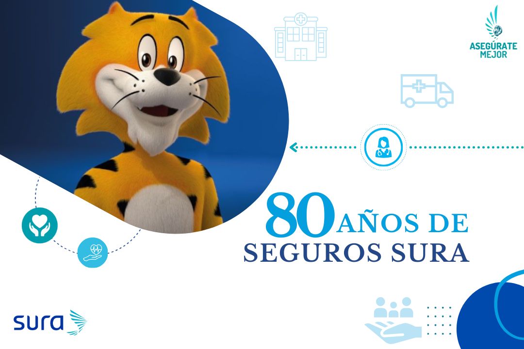 Mascota de tigre de SURA por los 80 años de Seguros de vida SURA