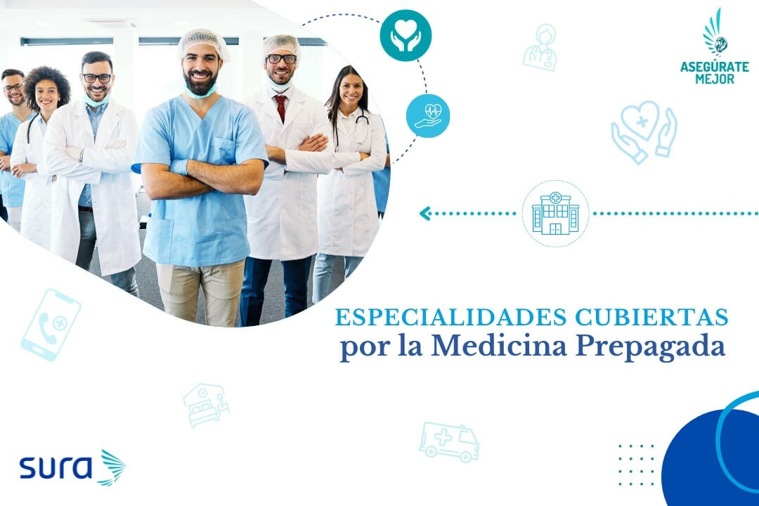 Especialistas médicos de bata blanca, especialidades cubiertas por la medicina prepagada SURA