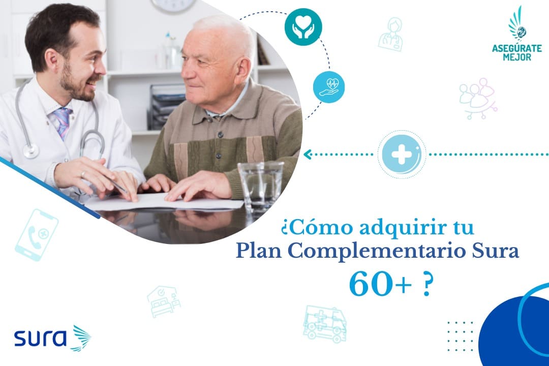 Médico atendiendo a un adulto mayor, Plan Complementario 60+ SURA
