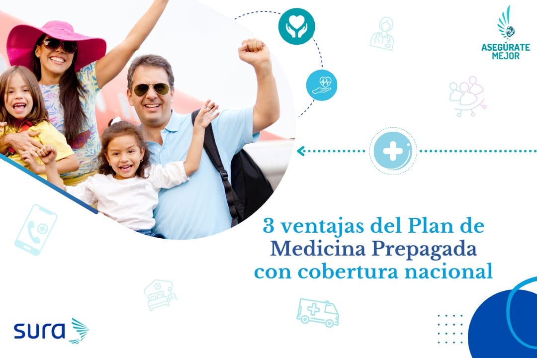 Familia feliz de vacaciones, ventajas del plan de medicina prepagada con cobertura nacional