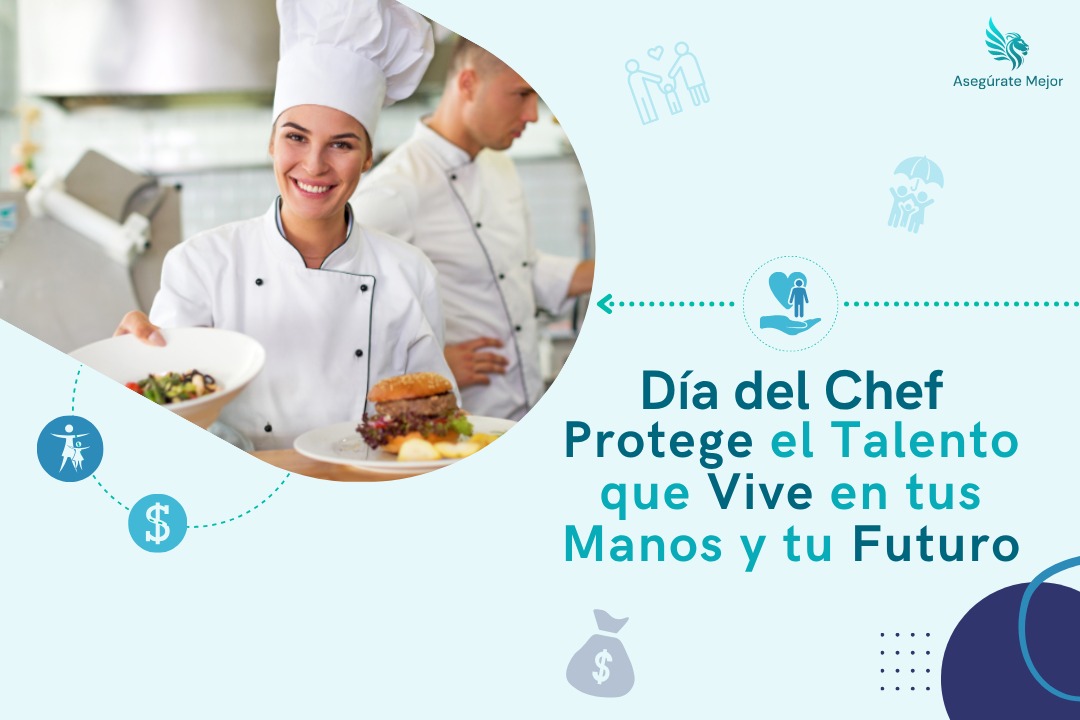 Chef sonriente con un plato por el Día del Chef