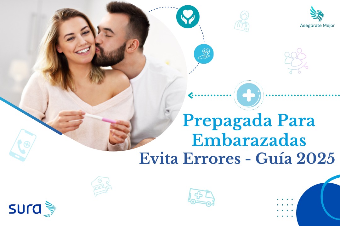 Pareja feliz con prueba de embarazo positiva, guía de prepagada para embarazadas