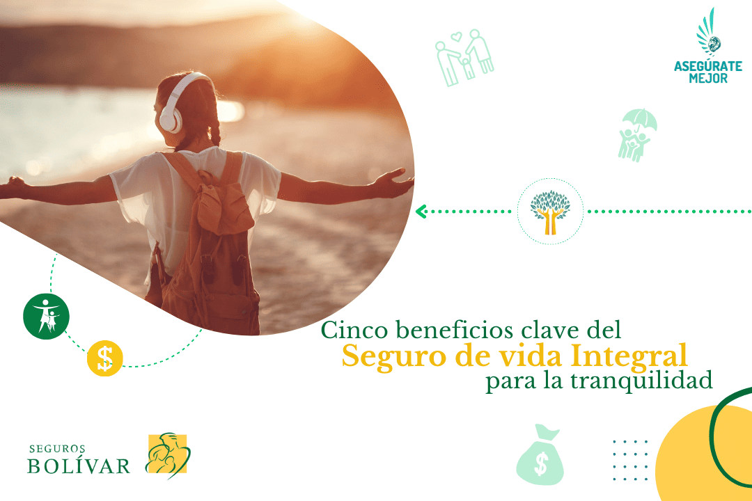 Mujer con los brazos abiertos al atardecer, beneficios del seguro de vida integral Bolívar