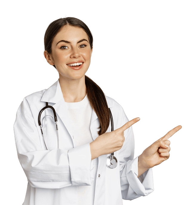 doctora senalando