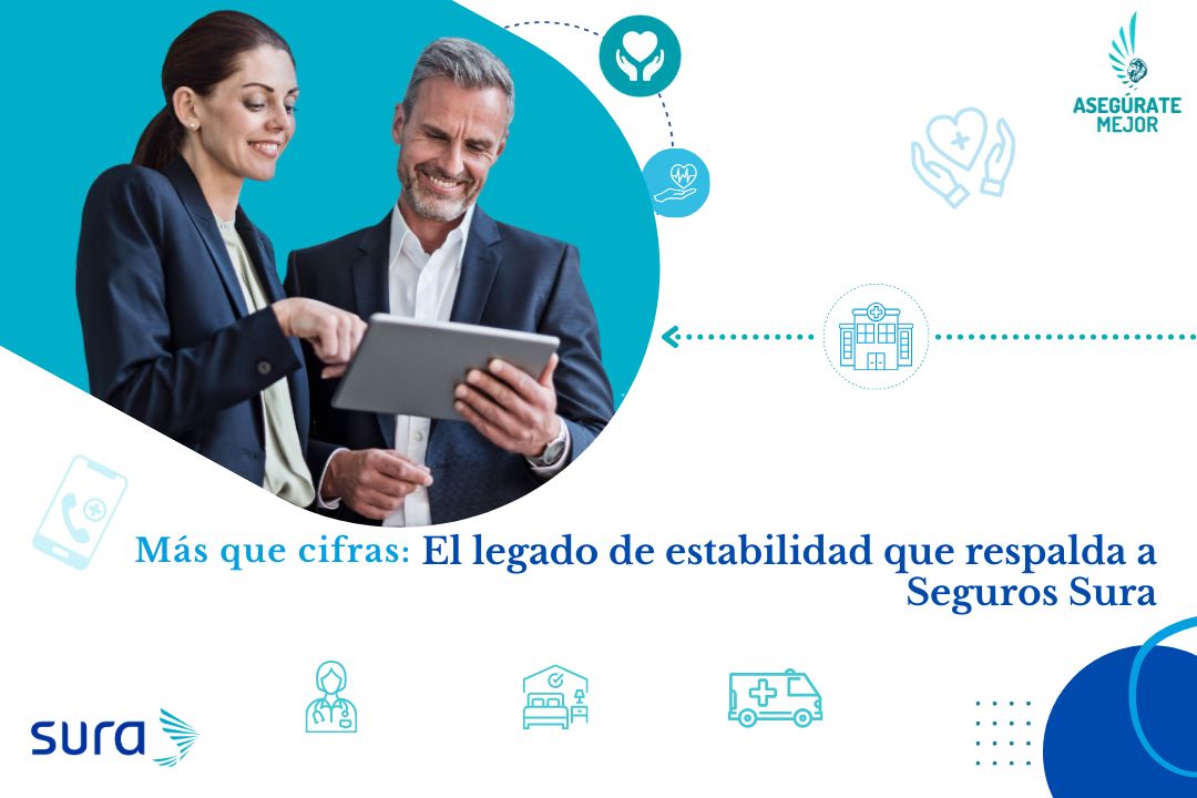 Ejecutivos revisando una tableta, el legado de estabilidad de Seguros SURA