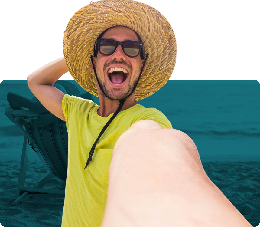 hombre selfie sombrero
