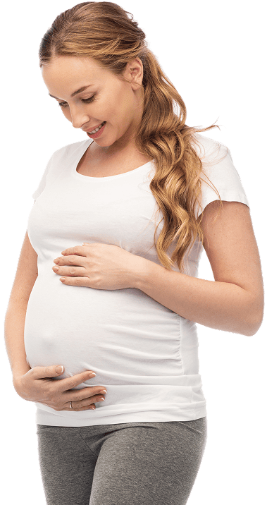 mujer embarazada sosteniendo panza