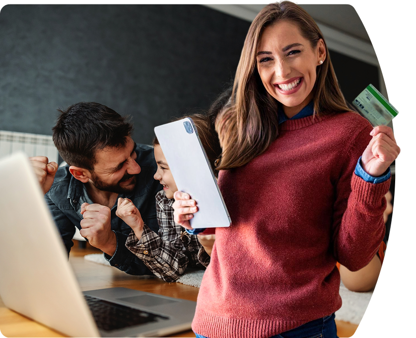 Seguro de vida deudor Bolívar 3 mujer feliz tarjeta 1