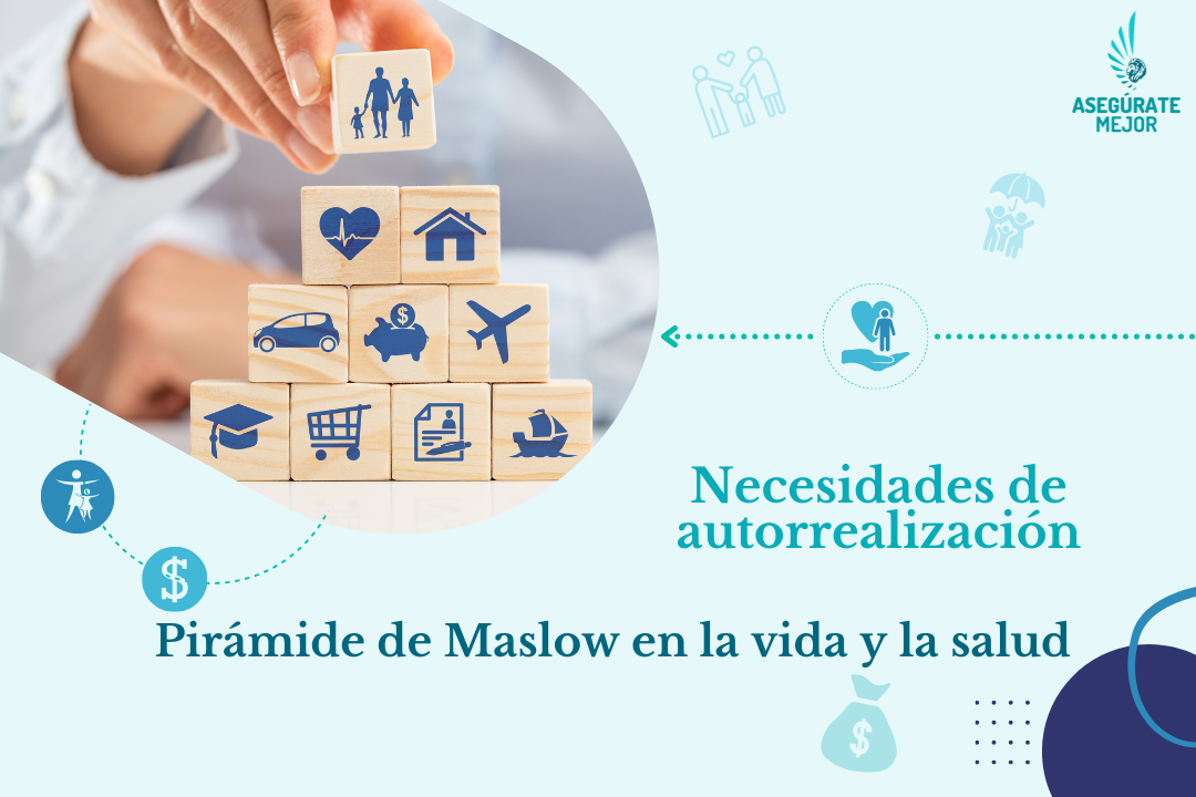Bloques con íconos de familia, hogar y salud, pirámide de Maslow en la vida y la salud
