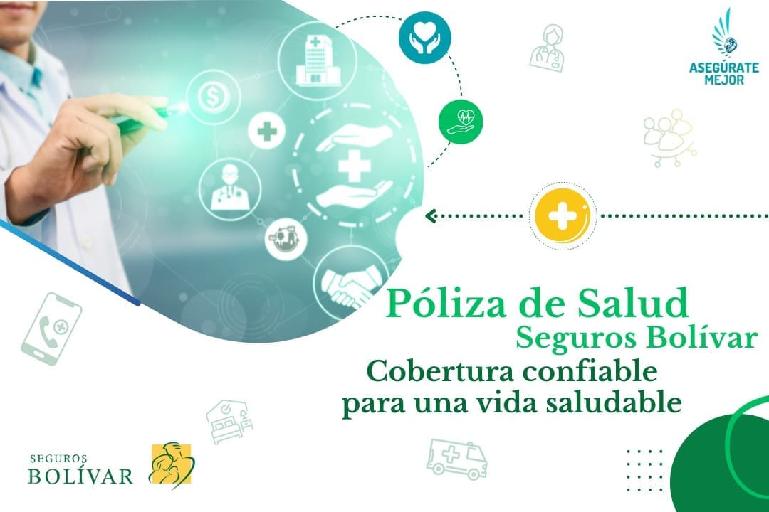 Íconos de salud digital, pólizas de salud Seguros Bolívar con cobertura confiable